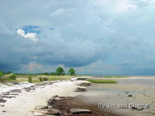  Storm clouds over Mashes Sand beach.