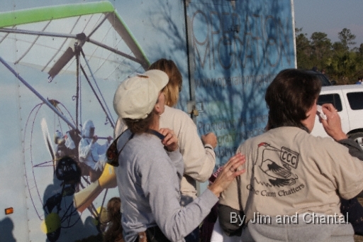 Operation Migration whooping crane flyover at St. Marks Florida 2012.