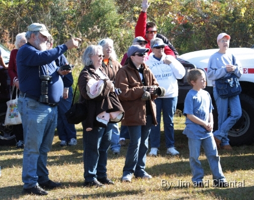  Operation Migration whooping crane flyover at St. Marks Florida 2012.