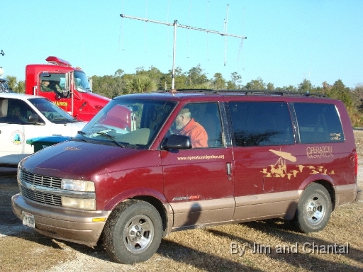  Walter Sturgeon, crane specialist and Operation Migration team member, arrives in O.M. crane-tracking van.