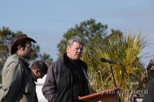  Pilot/CEO Joe Duff answers questions, with intern Geoff Tarbox and volunteer Gerald Murphy.