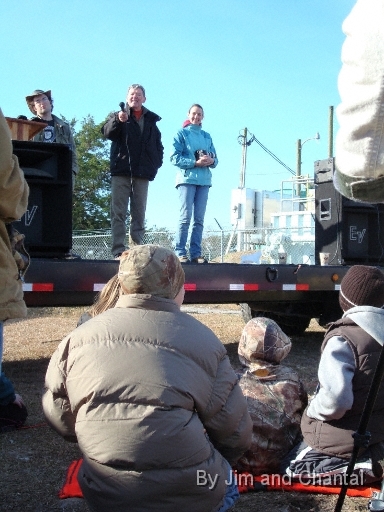  Spectators listen to OM team speak  Operation Migration at St. Marks Florida, January 2010