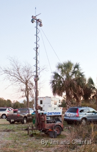  Crane cam tower (AKA 'The Beast')   Operation Migration at St. Marks Florida, January 2010