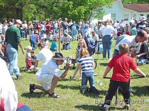  Everybody grunts for worms at the Worm Gruntin' Festival.