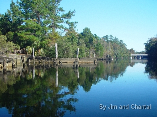  Docks of old WWII PT boat ship yard on St. Marks River.