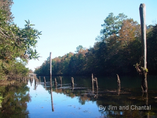  Docks of old WWII PT boat ship yard on St. Marks River.