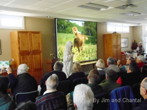 Brooke Pennypacker giving talk  in costume  Saint Marks National Wildlife Refuge