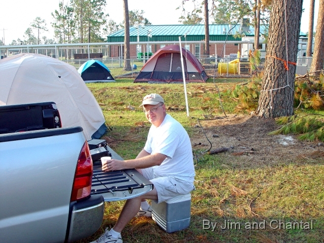  Dave Barton AI4GF monitors radio, Hancock Co. EOC