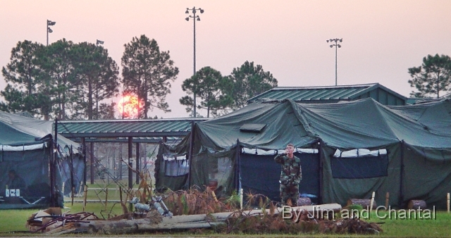  National Guardsman at daybreak, Hancock Co. MS Vo-tech.